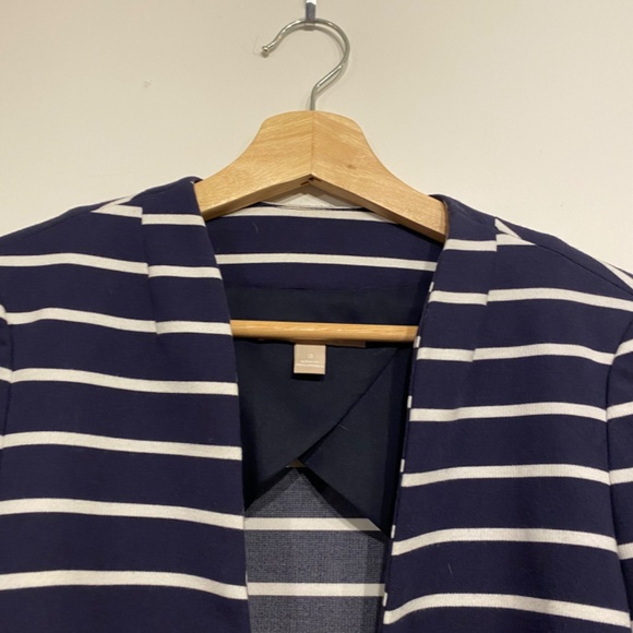 Banana Republic Navy Blue and White Nautical Stripe One Button Soft Blazer 2 - Picture 3 of 4
